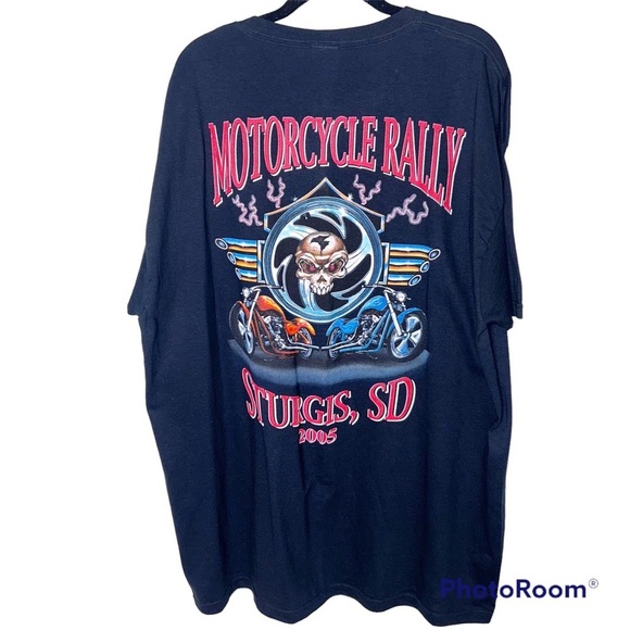 T-shirt Vintage Sturgis XL – Motif Moto – Années 2000 – Noir – Coton – état Impeccable